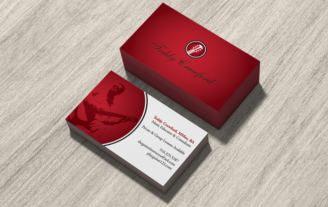 Teddy Crawford logo and business card branding
